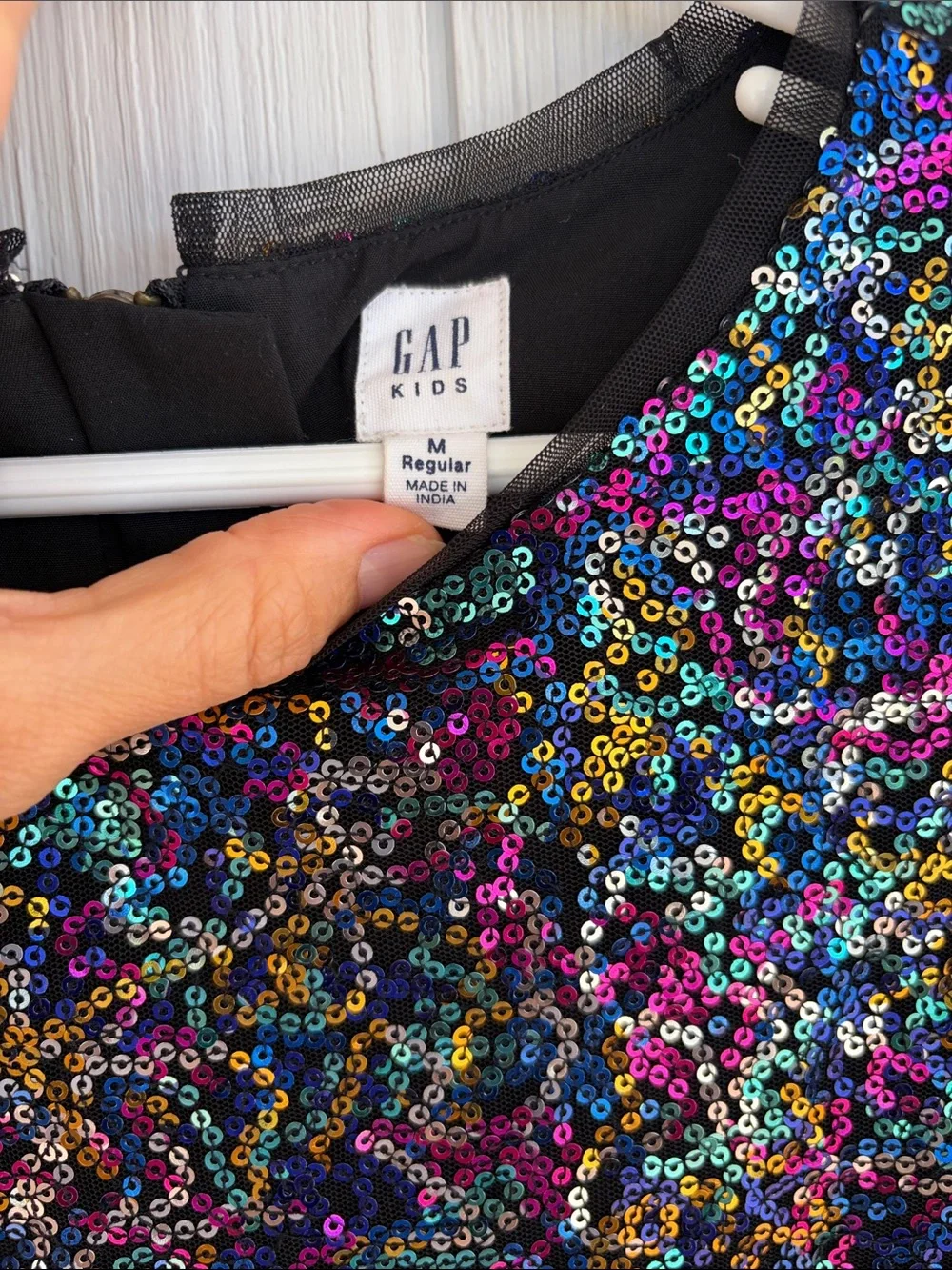 GAP Kids Multicolor Sequin Short Sleeve Dress